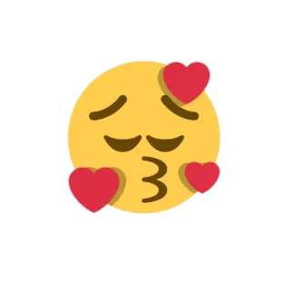 😔 7ac7dcb0 이모지, 사랑, 키스, 하트, 애정 telegram sticker