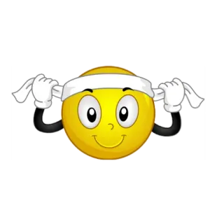 🏃 a7b1c708 emoji, smiley face, headband, cartoon, yellow, face telegram sticker