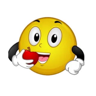 🍎 fd63c476 emoji, smiley face, apple, cartoon, food telegram sticker