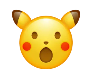 😮 1fcba1f2 Pikachu pokemon, surpreso, chocado, amarelo, emoji, choque, espanto, rosto pikachu whatsapp sticker