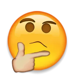 🤔 29ee7dee Emoji, Pensando, Ponderando, Pergunta, Dúvida, Considerando whatsapp sticker