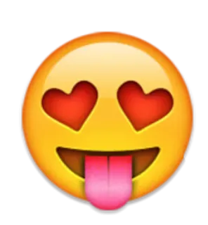 😍 68f2c205 Emoji, Amor, Olhos de coração, Expressão, Língua, Rosto whatsapp sticker