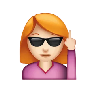 🖕 83a3c42f Emoji, Dedo do meio, Mulher, Óculos, Gesto, Ofensivo whatsapp sticker