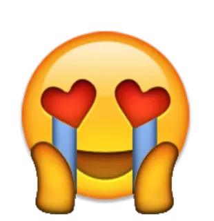 😍 d8b3f57f Emoji, Amor, Feliz, Olhos de coração, Chorar, Alegria, Lágrimas whatsapp sticker