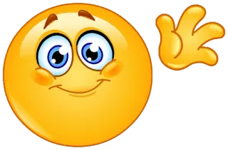 👋 b53af336 表情符号, 笑脸, 挥手, 卡通 telegram sticker