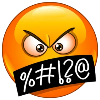 🤬 c2ac97d6 %#!?@ 生气, 表情符号, 已审查, 咒骂 telegram sticker