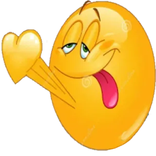 😘 d1310545 表情符号, 心, 爱, 舌头, 黄色 telegram sticker