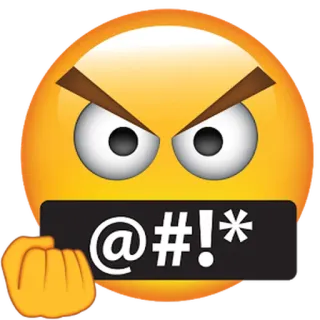 🤬 6ee2576f @#!* Émoji, En colère, Jurons, Censuré, Frustré, Expression telegram sticker