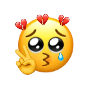 😘 b00ac931 Emoji, Triste, Paix, Amour, Coeur brisé, Pleurs telegram sticker