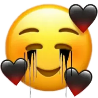 🖤 cdf679f4 Emoji, Triste, Coeurs noirs, Pleurs, Expression, Jaune, Larmes telegram sticker