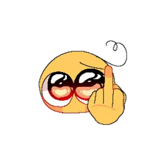 🥺 05c2da0b 이모지, 가운데 손가락, 무례한, 불쾌한, 만화, 노란색, 스티커 telegram sticker