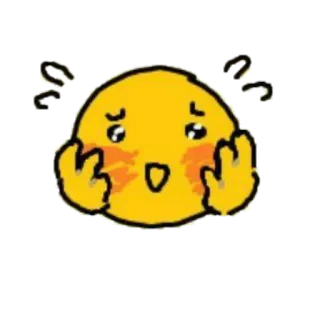 😰 166275f5 이모지, 충격, 귀여운, 노란색, 귀여운 telegram sticker