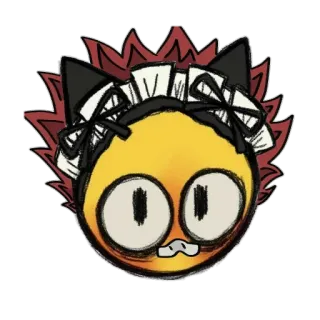 😍 57e99763 이모지, 카와이, 고양이 귀, 메이드, 인터넷 밈, 웃긴 telegram sticker