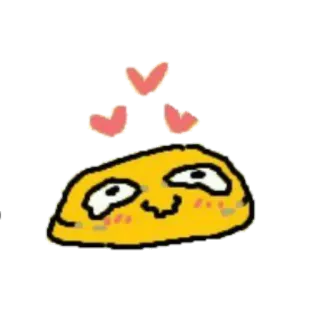 🙂 9536db16 블롭, 노란색, 귀여운, 이모지, 하트, 사랑 telegram sticker