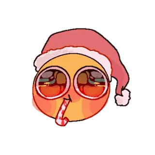 🥺 ce220c30 크리스마스, 산타 모자, 이모티콘, 축제, 휴일, 지팡이 사탕 telegram sticker