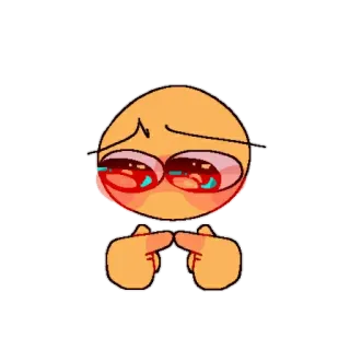 🥺 e80a4c0c 이모지, 수줍음, 귀여운, 얼굴을 붉히다, 손가락, 불안한 telegram sticker