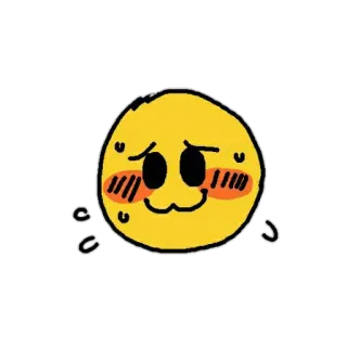 🥺 ff68df59 이모티콘, 초조한, 스티커, 볼빨개짐, 귀여운, 노란색 telegram sticker