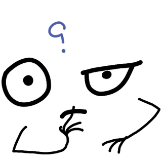 🙄 1e4e5377 ojos, oscuro, signo de interrogación, dibujos animados whatsapp sticker