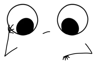 🤔 20917f00 ojos, dibujos animados, emoji, mirada fija, mirada whatsapp sticker