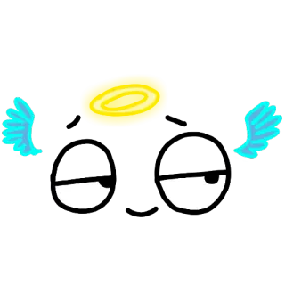 😇 a25d7ac5 ángel, halo, alas, ojos, lindo, pegatina whatsapp sticker