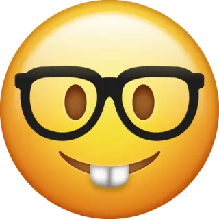 🤓 0dde39ca Emoji, Nerd, Occhiali, Sorriso telegram sticker
