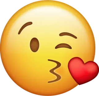 😘 843b704f Emoji, Bacio, Amore, Cuore, Occhiolino telegram sticker