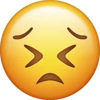 😣 c0ef37d8 emoji, triste, piangendo, faccia, giallo telegram sticker