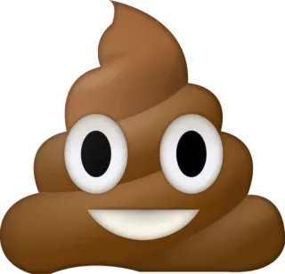 💩 f1396e6c Emoji, Cacca, Marrone, Pila, Sorridendo, Personaggio telegram sticker