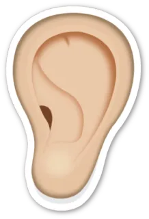👂 c2f576a1 orecchio, parte del corpo, udito, anatomia, ascolto telegram sticker
