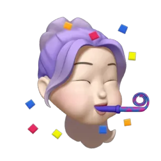 🥳 88d8e77b お祝い, パーティー, 紙吹雪, 絵文字, 楽しい, ホイッスル, 漫画, 幸せ telegram sticker