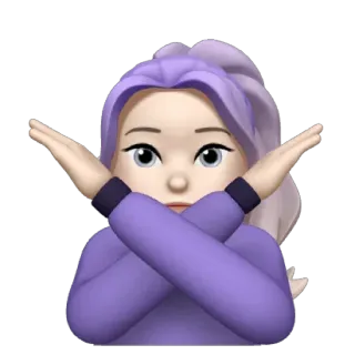 🙅‍♀ 9d50ba85 絵文字, いいえ, ストップ, 腕組み, 禁止, 拒否, 否定 telegram sticker