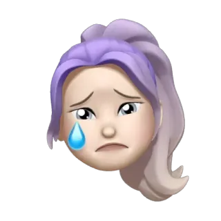 🥲 e6c10b71 絵文字, 泣く, 悲しい, 涙, 顔, 紫髪 telegram sticker