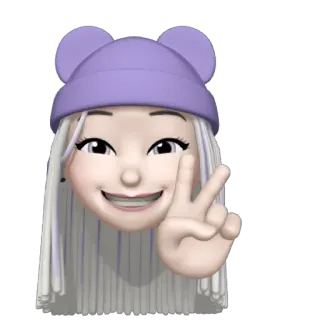 ✌️ 80f88c9c memoji, sticker, peace sign, avatar, cartoon, digital art telegram sticker