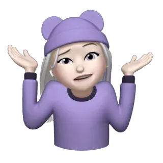 🤷‍♀ 864e1af5 avatar, confused, unsure, purple, female, emoji, meme telegram sticker