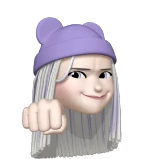 👊 a1c20f72 memoji, cartoon, portrait, hat, purple, face telegram sticker