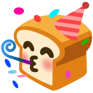 🍞 02a52115 bánh mì, bánh mì nướng, tiệc, lễ kỷ niệm, hoạt hình, đồ ăn, kawaii telegram sticker