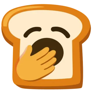 🍞 0c629cdd bánh mì, biểu tượng cảm xúc, thức ăn, buồn ngủ, ngáp telegram sticker