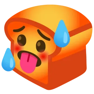 🍞 3e30f7ed bánh mì, emoji, đổ mồ hôi, hoạt hình telegram sticker
