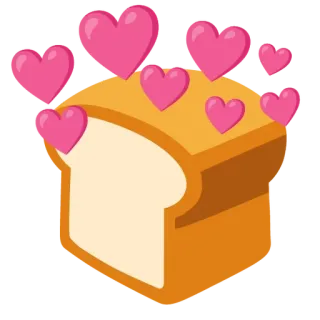 🍞 404fc6b7 bánh mì, trái tim, tình yêu, đồ ăn, tiệm bánh telegram sticker