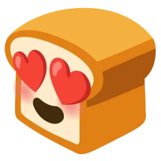 🍞 ad7f5a73 bánh mì, tình yêu, đồ ăn, hoạt hình, biểu tượng cảm xúc, bánh mì nướng, kawaii telegram sticker