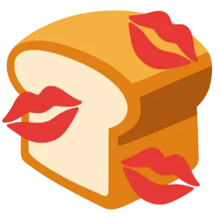 🍞 e1ec26ff bánh mì, môi, hôn, bánh mì nướng, đồ ăn telegram sticker