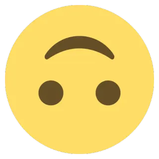 🙃 07aa154f Emoji, Ondersteboven, Smiley, Gezicht, Geel telegram sticker