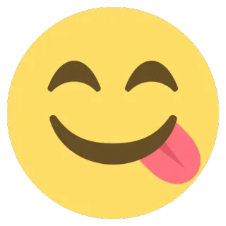 😋 1936be6b Emoji, Gezicht, Tong, Blij, Glimlach telegram sticker