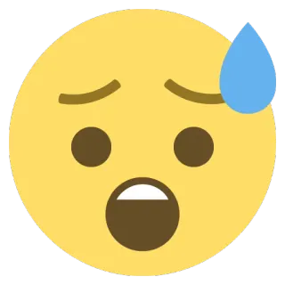 😰 34a3d35d Emoji, Zweet, Angstig, Bezorgd, Gezichtsuitdrukking, Gevoel telegram sticker
