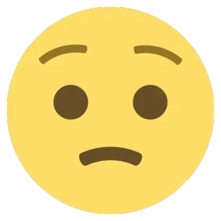😟 54d6ad3e Emoji, Expressie, Gezicht, Geel, Verward, Niet onder de indruk telegram sticker