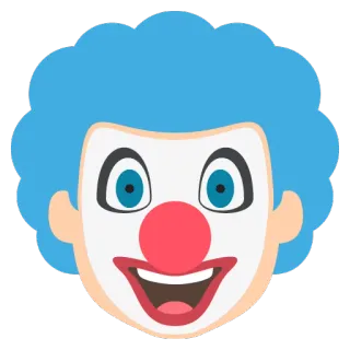🤡 61677689 Clown, Emoji, Gezicht, Cartoon, Personage telegram sticker