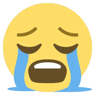 😭 68b70163 Emoji, Huilend, Verdrietig, Tranen, Geel gezicht telegram sticker