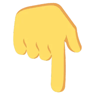 👇 7eec5395 Emoji, Hand, Vinger, Wijst omlaag, Richting, Gebaar telegram sticker