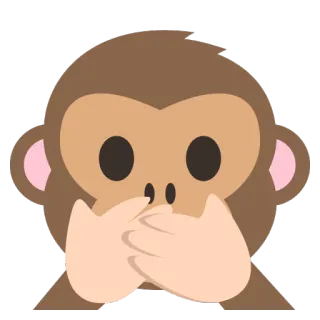 🙊 882b83aa aap, emoji, niet spreken, dier, stilte telegram sticker