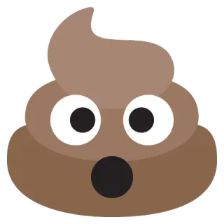💩 91261a74 Emoji, Poep, Verrassing, Bruin, Cartoon telegram sticker